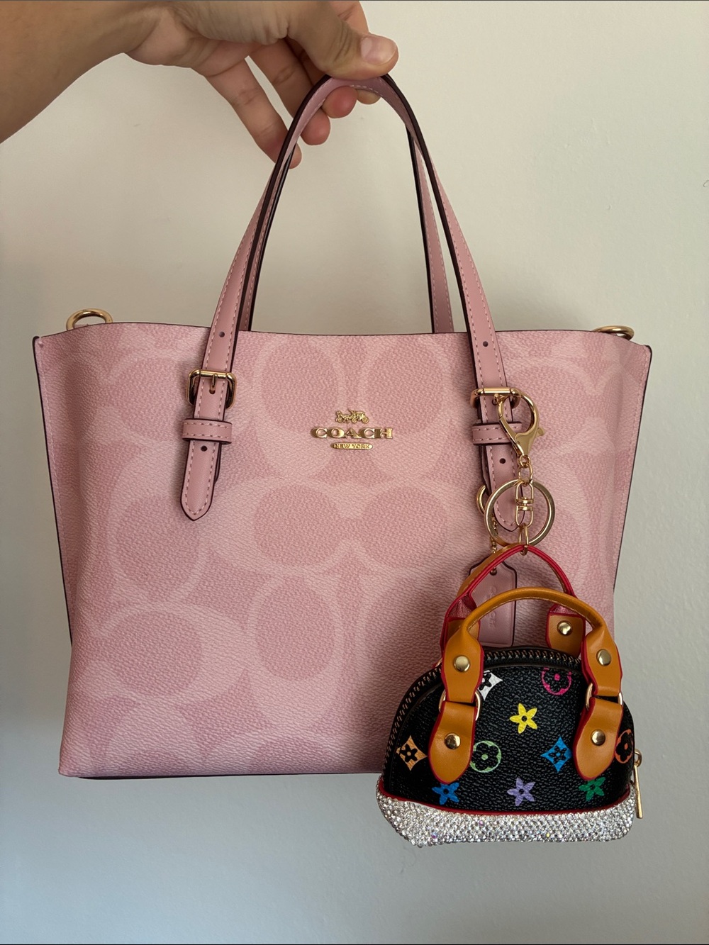 Black Multicolor Mini Bag Charm